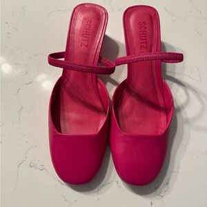SCHUTZ Pink Mules Elegant Slip-On Shoes